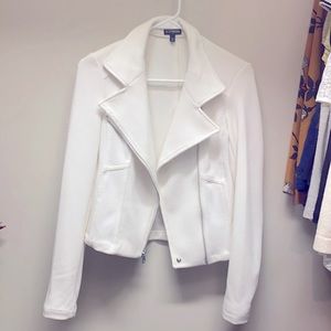 White fitted woven jacket